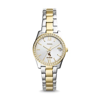 Women's Fossil Wyoming Cowboys Scarlette Mini Two-Tone Stainless Steel Watch