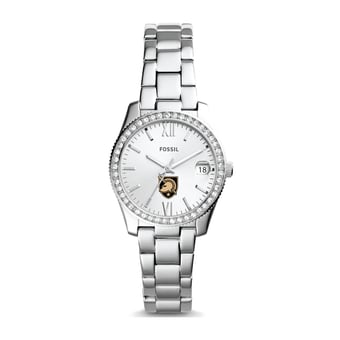 Women's Fossil Silver Army Black Knights Scarlette Mini Three-Hand Date Watch