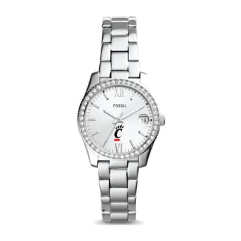Women's Fossil Silver Cincinnati Bearcats Scarlette Mini Three-Hand Date Watch