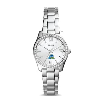 Women's Fossil Silver Delaware Fightin' Blue Hens Scarlette Mini Three-Hand Date Watch