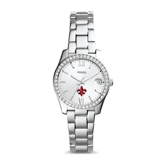 Women's Fossil Silver Louisiana Ragin' Cajuns Scarlette Mini Three-Hand Date Watch