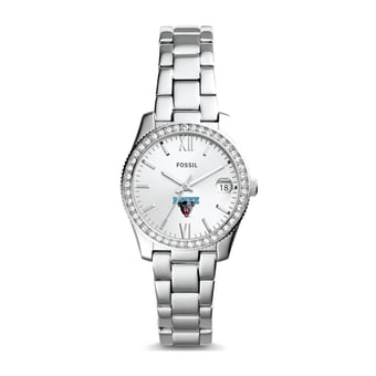 Women's Fossil Silver Maine Black Bears Scarlette Mini Three-Hand Date Watch