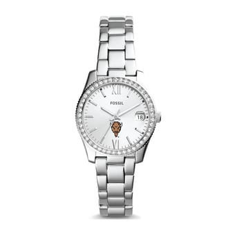 Women's Fossil Silver Marshall Thundering Herd Scarlette Mini Three-Hand Date Watch