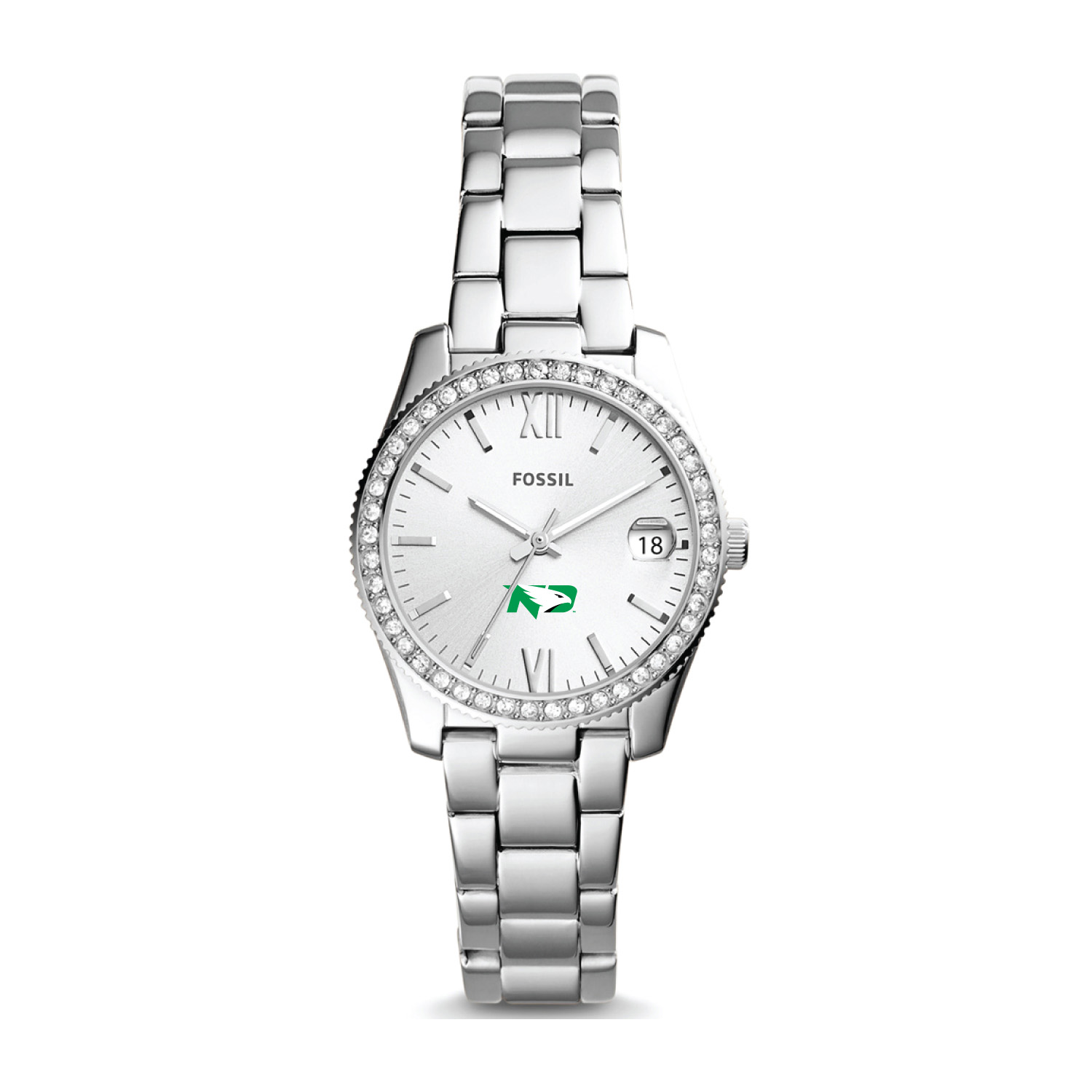 Women's Fossil Silver North Dakota Scarlette Mini Three-Hand Date Watch