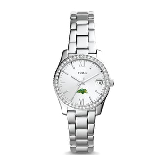 Women's Fossil Silver NDSU Bison Scarlette Mini Three-Hand Date Watch
