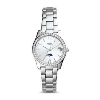 Women's Fossil Silver Nevada Wolf Pack Scarlette Mini Three-Hand Date Watch