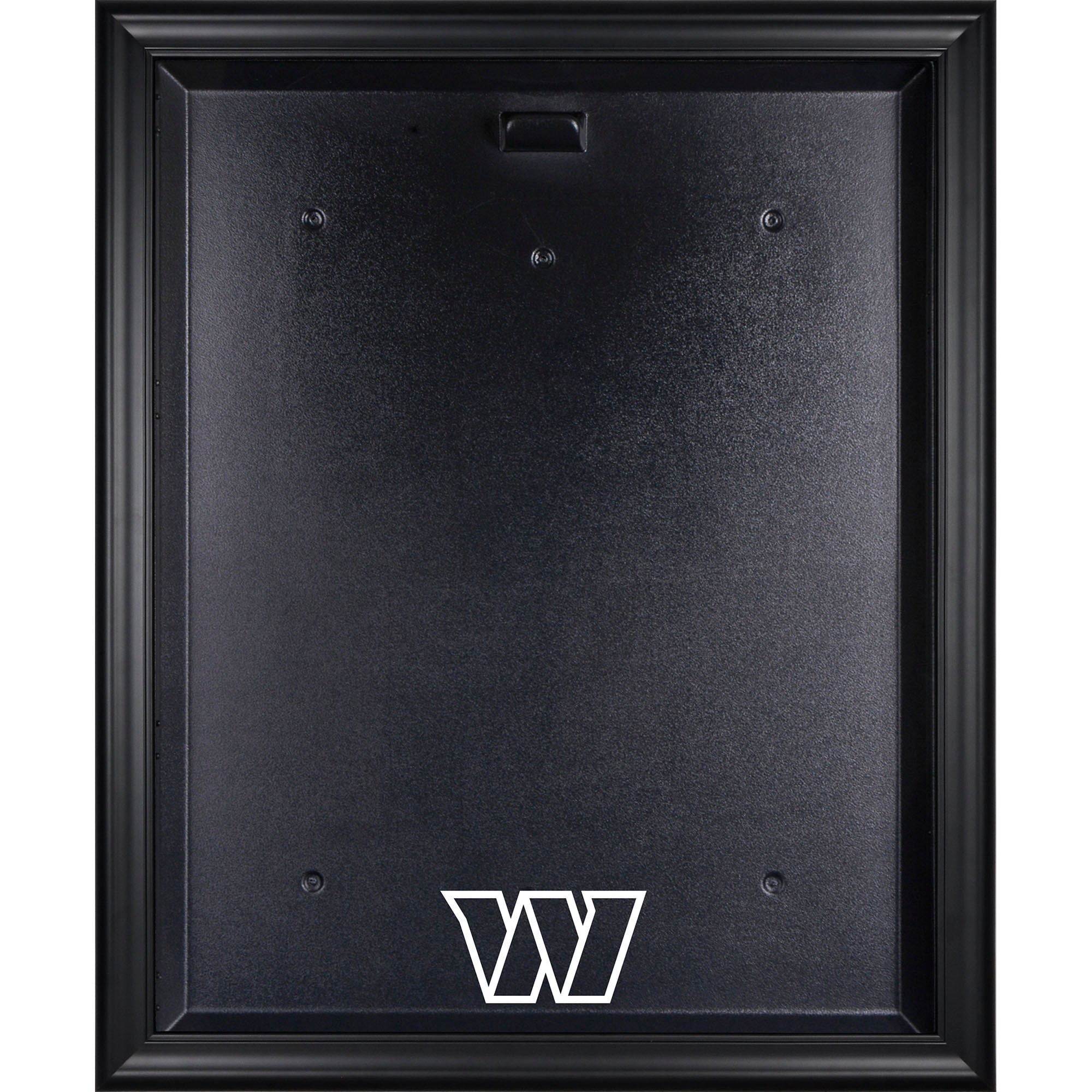 Vitrina de camiseta con logotipo enmarcado en negro de los Washington Commanders
