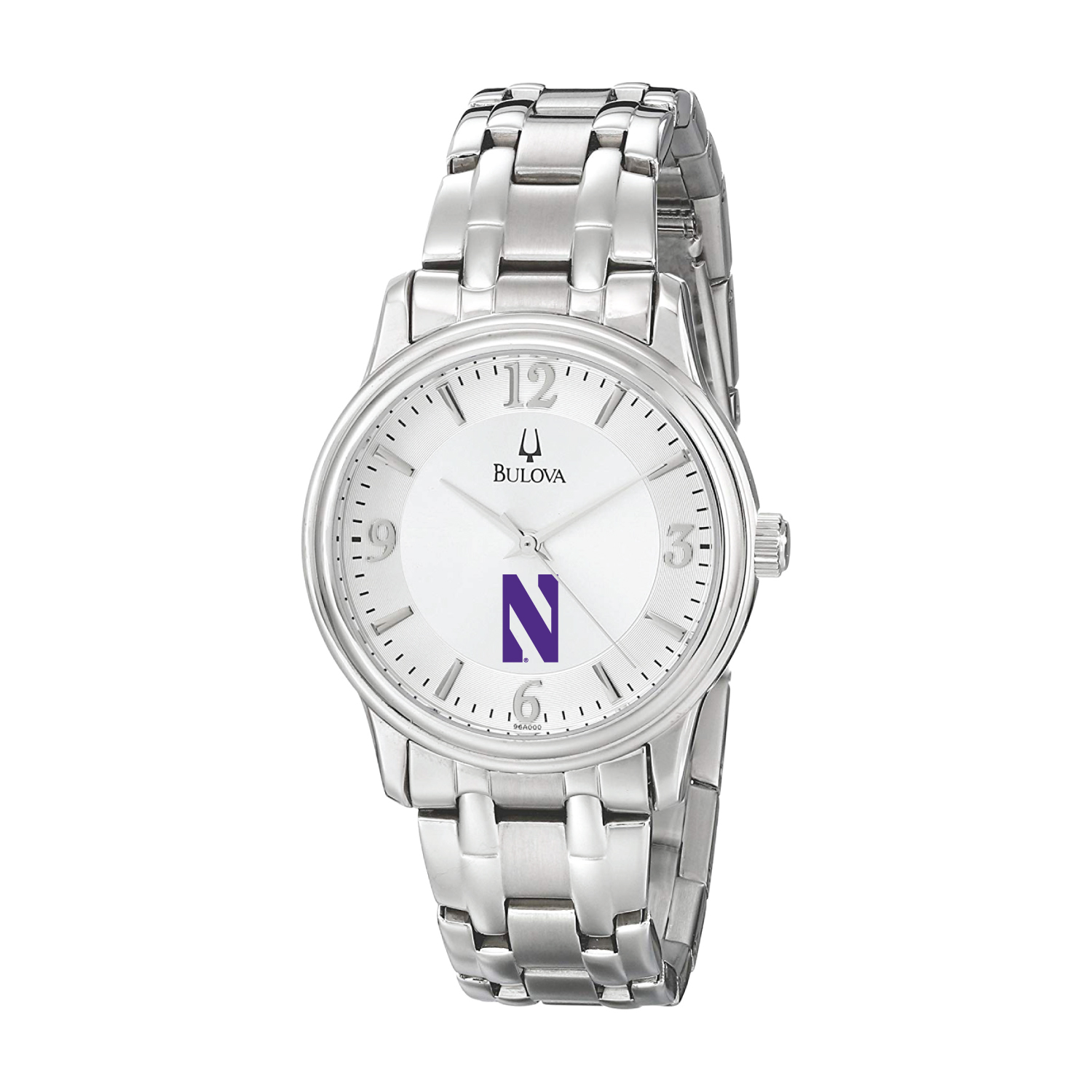 Men's Bulova  Silver Northwestern Wildcats