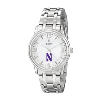 Men's Bulova  Silver Northwestern Wildcats