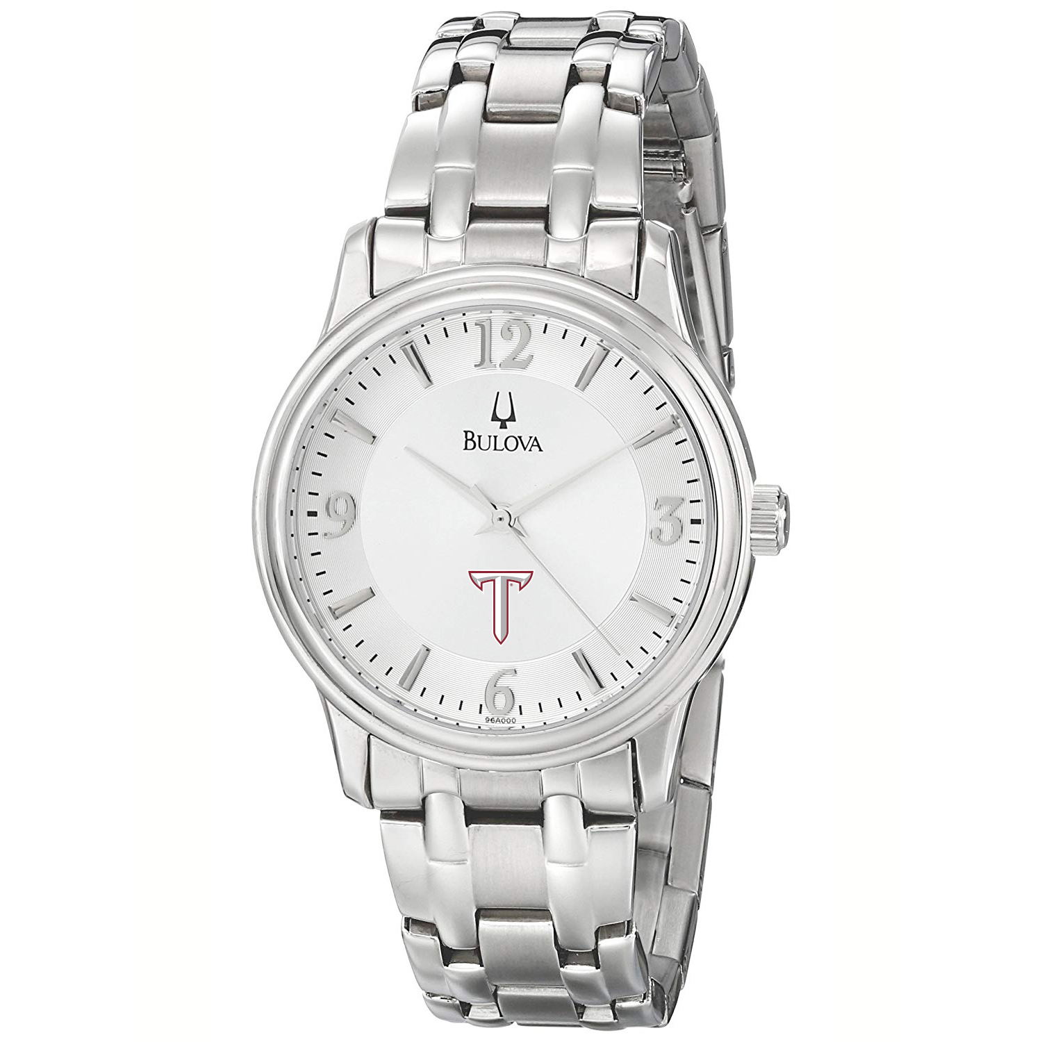Men's Bulova  Silver Troy University Trojans