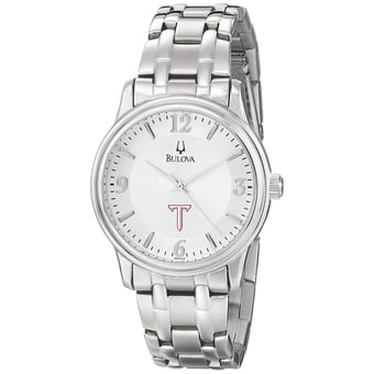 Men's Bulova  Silver Troy University Trojans