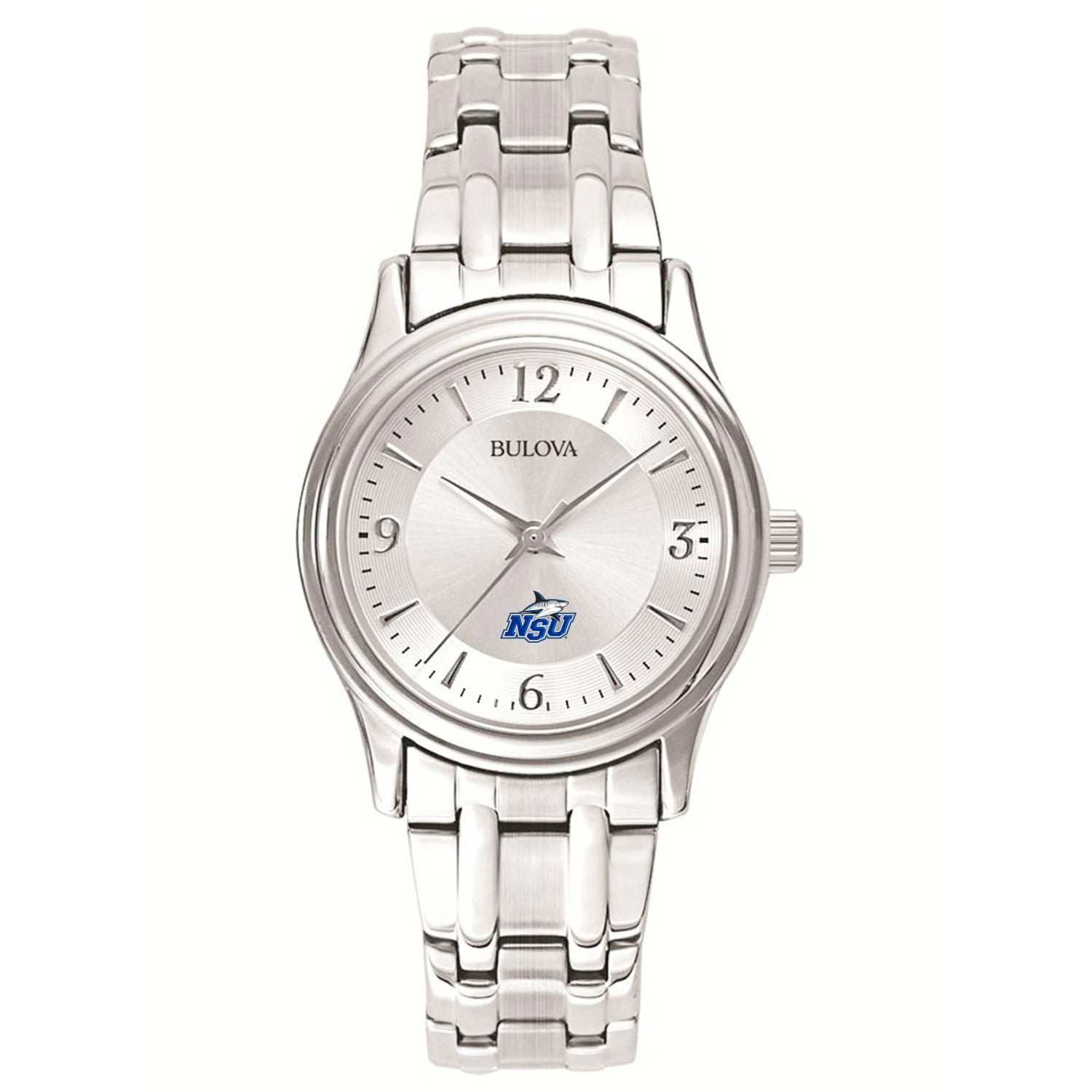 Women's Bulova Silver Nova Southeastern Sharks Stainless Steel Quartz Watch
