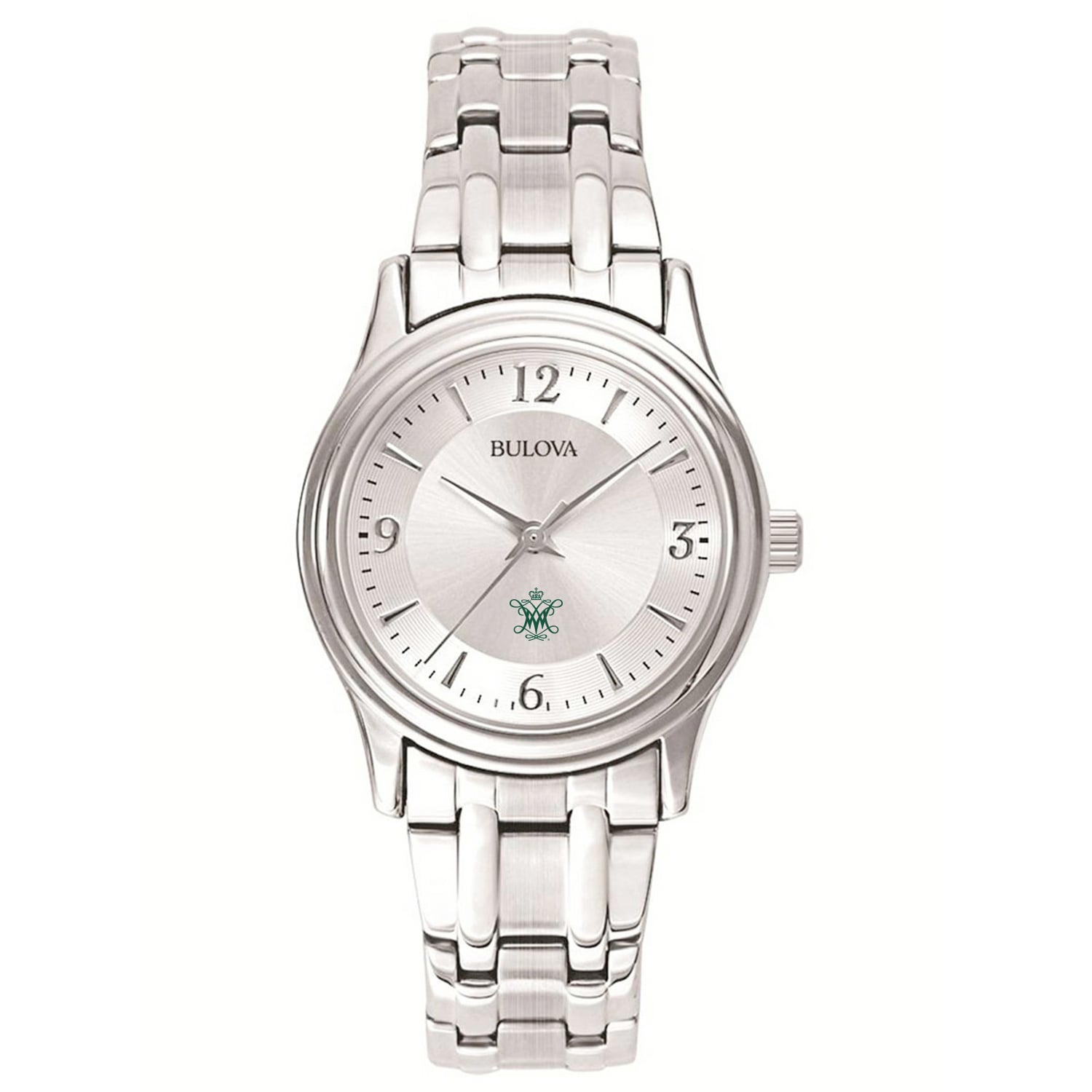Women's Bulova Silver William & Mary Tribe Stainless Steel Quartz Watch