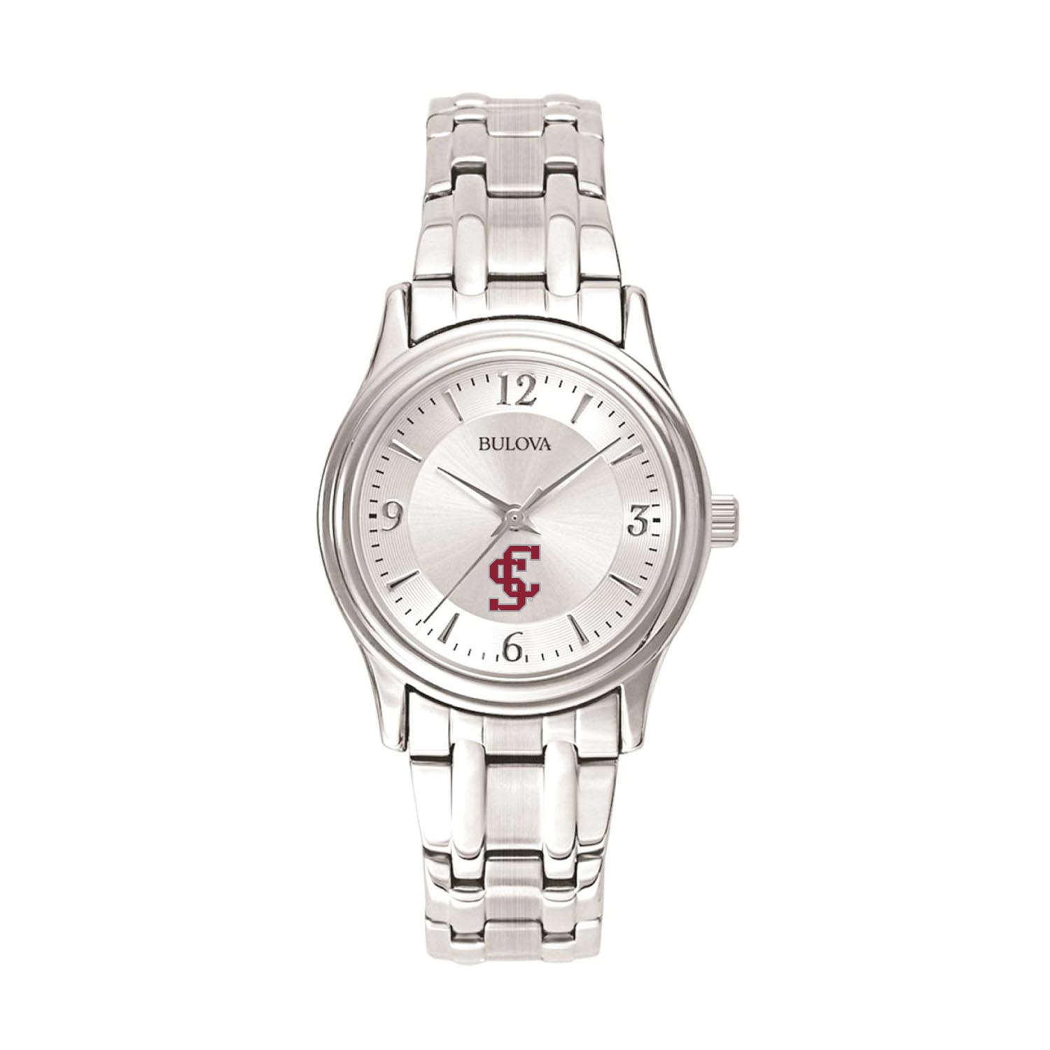 Women's Bulova Silver Santa Clara Broncos Stainless Steel Quartz Watch