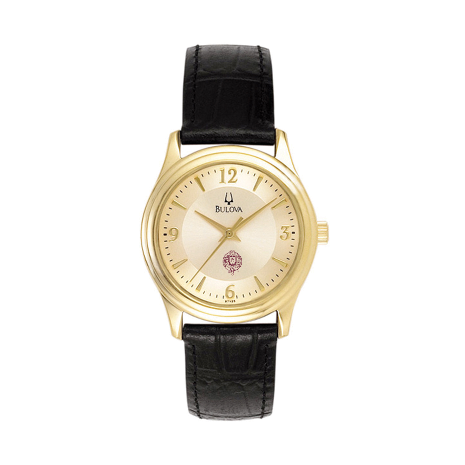 Women's Bulova Gold/Black Fordham Rams Stainless Steel Watch with Leather Band