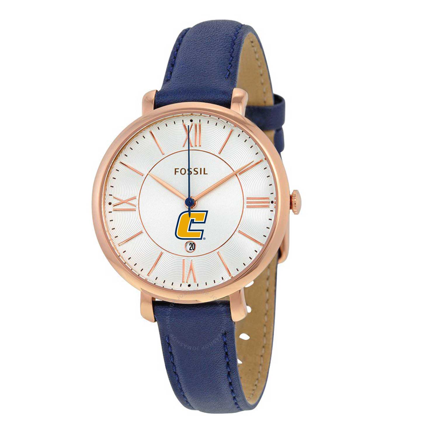 Women's Fossil Navy Tennessee Chattanooga Mocs Jacqueline Leather Watch