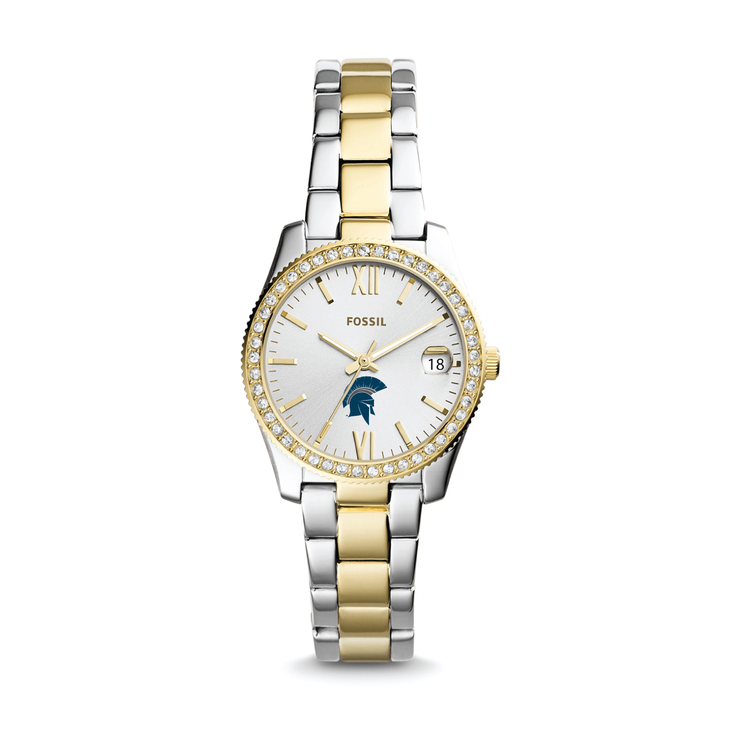Women's Fossil Case Western Reserve University Scarlette Mini Two-Tone Stainless Steel Watch