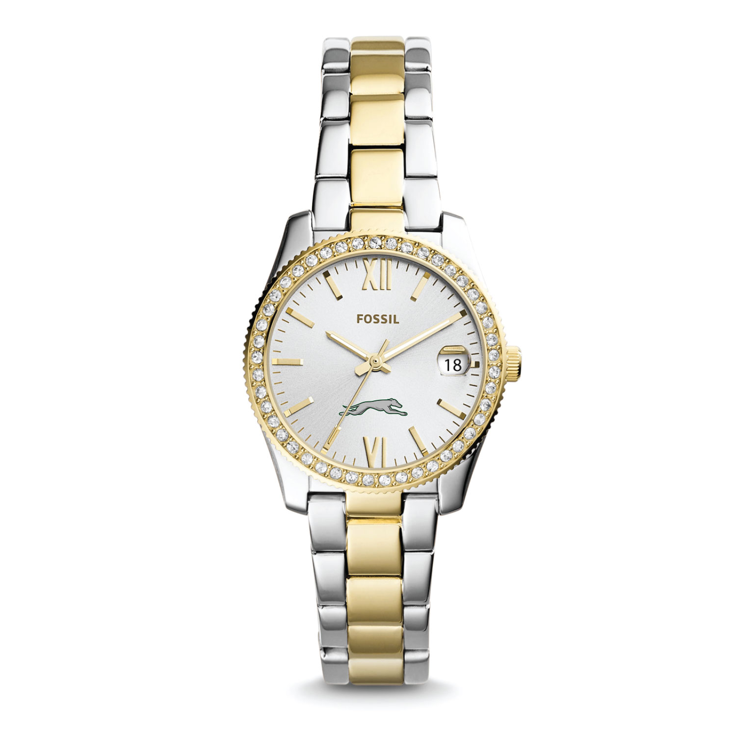 Women's Fossil Eastern New Mexico Greyhounds Scarlette Mini Two-Tone Stainless Steel Watch
