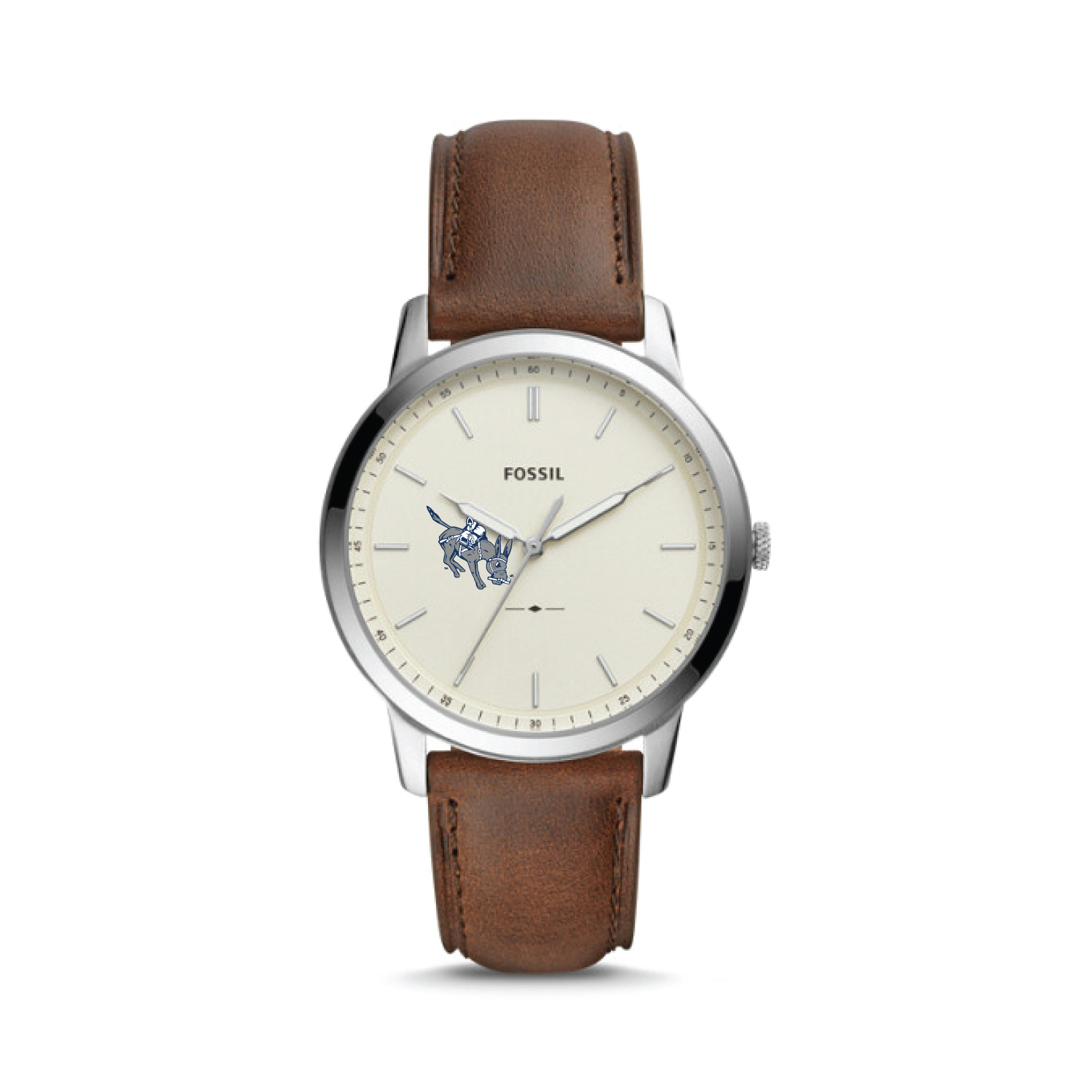 Fossil Colorado School of Mines Orediggers The Minimalist Brown Leather Watch