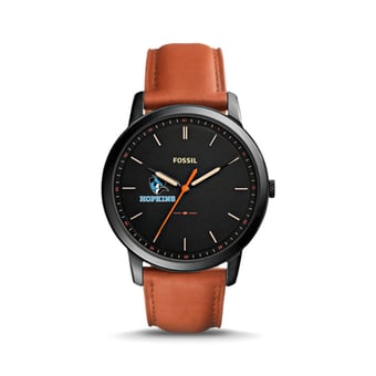 Fossil Johns Hopkins Blue Jays The Minimalist Slim Light Brown Leather Watch