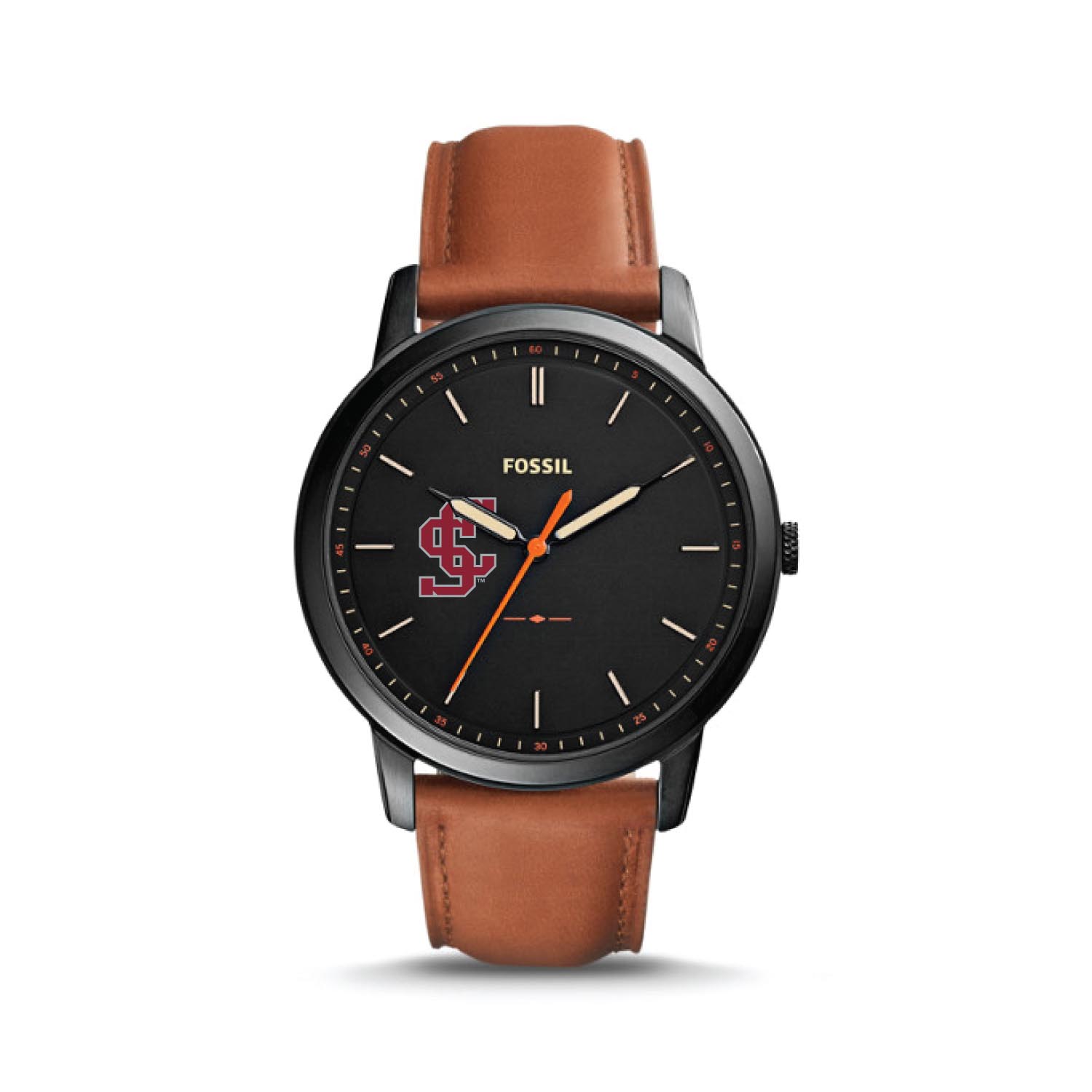 Fossil Santa Clara Broncos The Minimalist Slim Light Brown Leather Watch