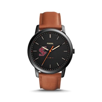 Fossil Santa Clara Broncos The Minimalist Slim Light Brown Leather Watch