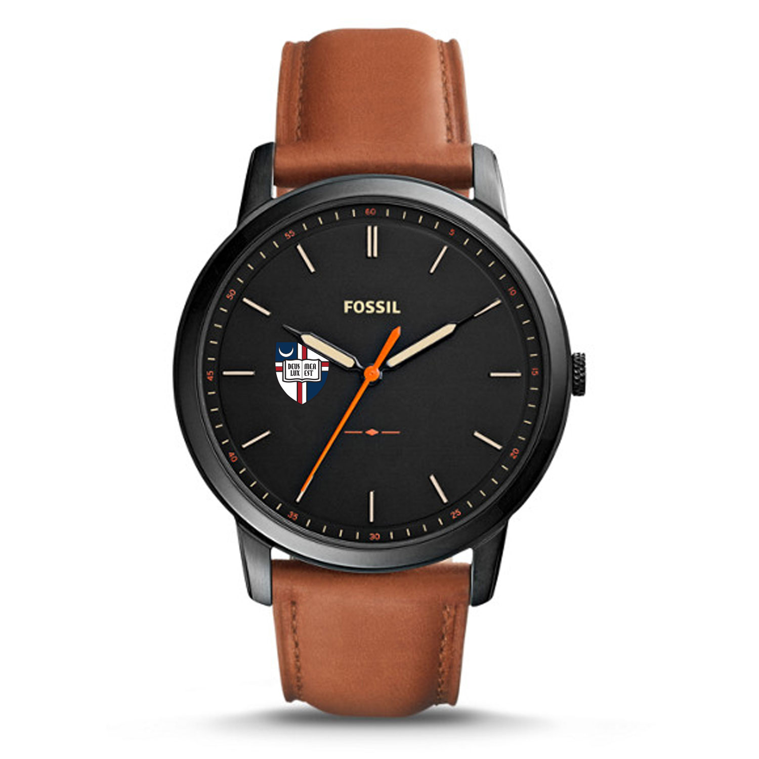 Fossil Catholic University Cardinals The Minimalist Slim Light Brown Leather Watch