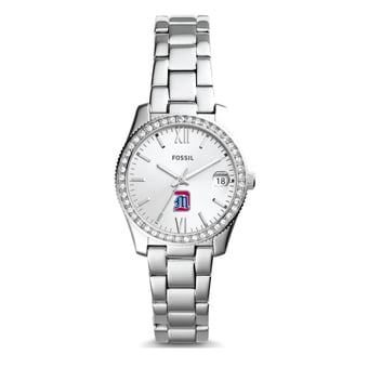 Women's Fossil Silver Detroit Mercy Titans Scarlette Mini Three-Hand Date Watch
