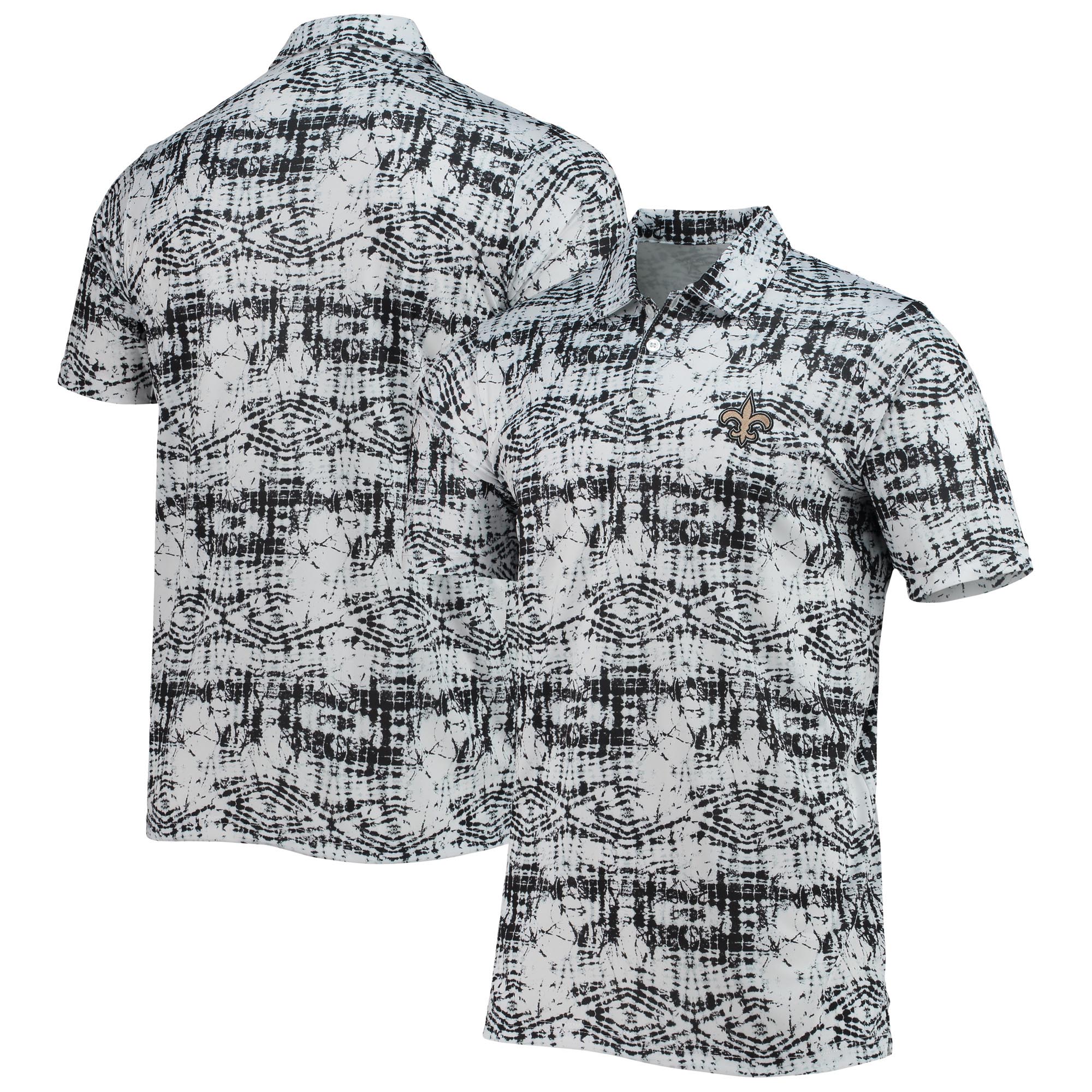 Polo vif Antigua noir New Orleans Saints pour hommes
