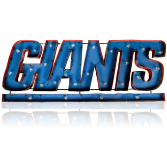 Imperial New York Giants 10'' x 25'' Lighted Recycled Metal Sign