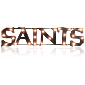 Imperial New Orleans Saints 10'' x 45.5'' Lighted Recycled Metal Sign