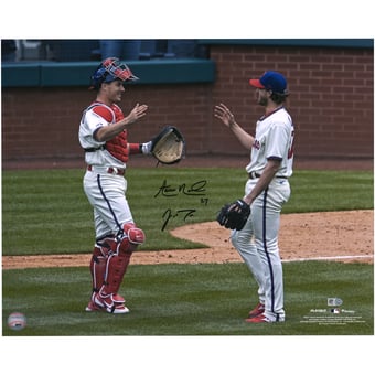 J.T. Realmuto & Aaron Nola Philadelphia Phillies Autographed 16" x 20" High Five Photograph