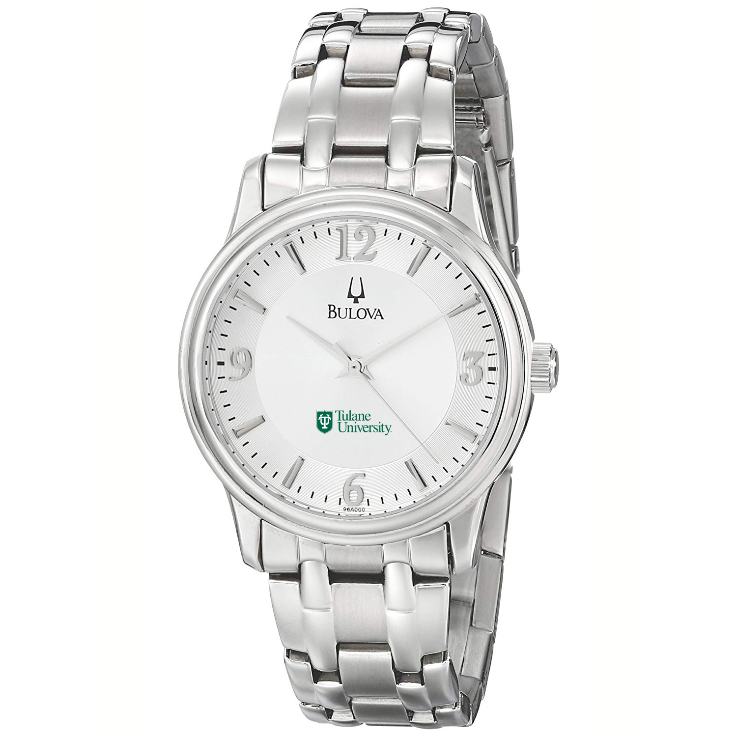 Men's Bulova  Silver Tulane Green Wave