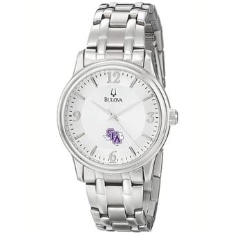 Men's Bulova  Silver Stephen F Austin Lumberjacks