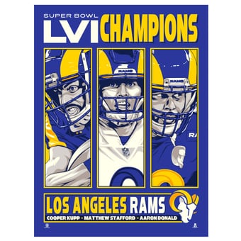 Phenom Gallery Los Angeles Rams Super Bowl LVI Champions 18'' x 24'' Serigraph Print
