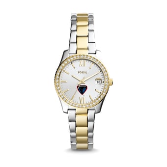 Women's Fossil Silver/Gold DePaul Blue Demons Scarlette Mini Two-Tone Stainless Steel Watch