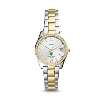 Women's Fossil Silver/Gold Manhattan Jaspers Scarlette Mini Two-Tone Stainless Steel Watch