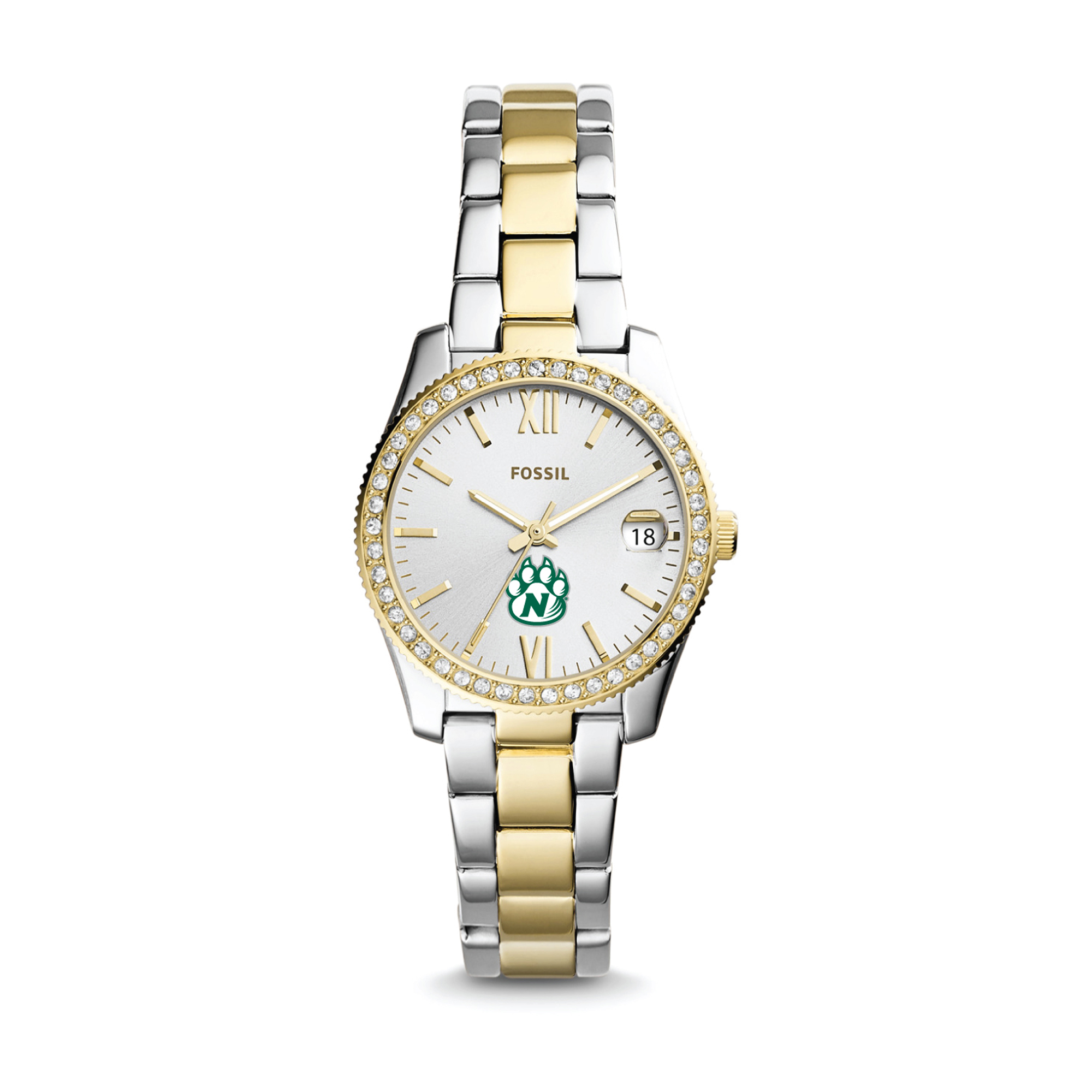 Women's Fossil Silver/Gold Northwest Missouri State Bearcats Scarlette Mini Two-Tone Stainless Steel Watch