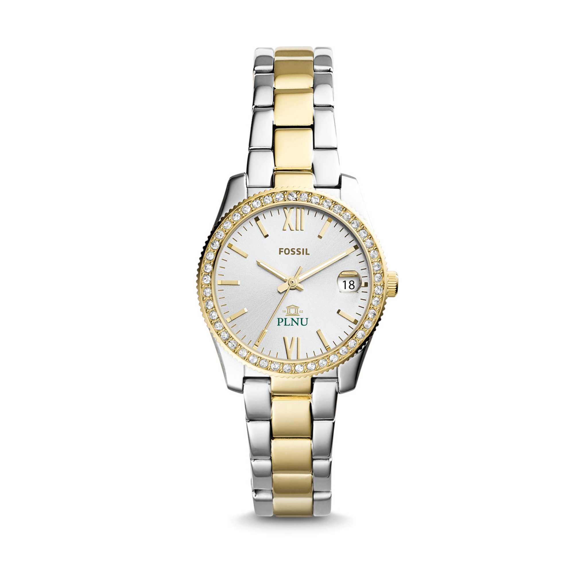 Women's Fossil Silver/Gold Point Loma Sea Lions Scarlette Mini Two-Tone Stainless Steel Watch