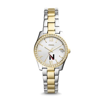 Women's Fossil Silver/Gold Northwestern Ohio Racers Scarlette Mini Two-Tone Stainless Steel Watch