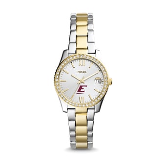Women's Fossil Silver/Gold Eastern Kentucky Colonels Scarlette Mini Two-Tone Stainless Steel Watch