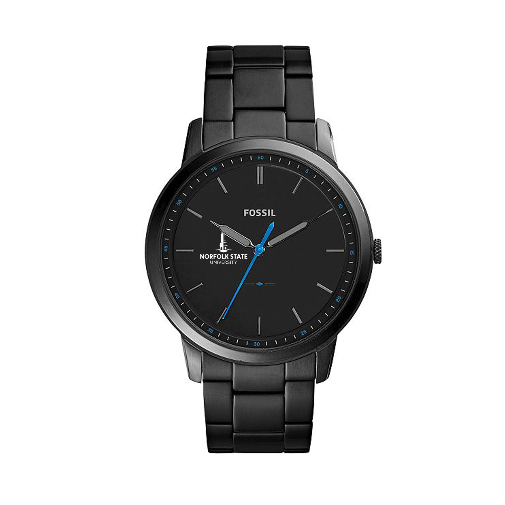 Fossil Black Norfolk State Spartans The Minimalist Slim Stainless Steel Watch