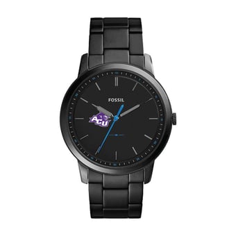 Fossil Black Abilene Christian University Wildcats The Minimalist Slim Stainless Steel Watch