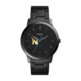 Fossil Black Northwestern Ohio Racers The Minimalist Slim Stainless Steel Watch