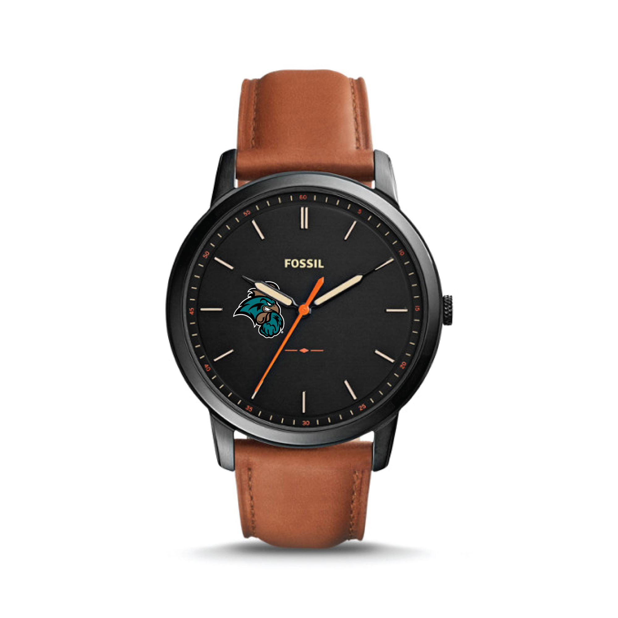 Fossil Coastal Carolina Chanticleers The Minimalist Slim Light Brown Leather Watch