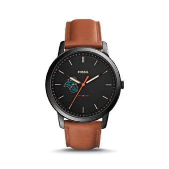 Fossil Coastal Carolina Chanticleers The Minimalist Slim Light Brown Leather Watch