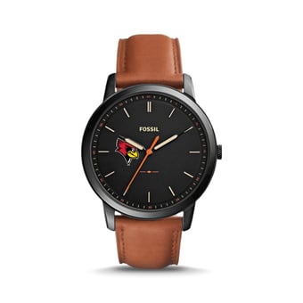 Fossil Illinois State Redbirds The Minimalist Slim Light Brown Leather Watch