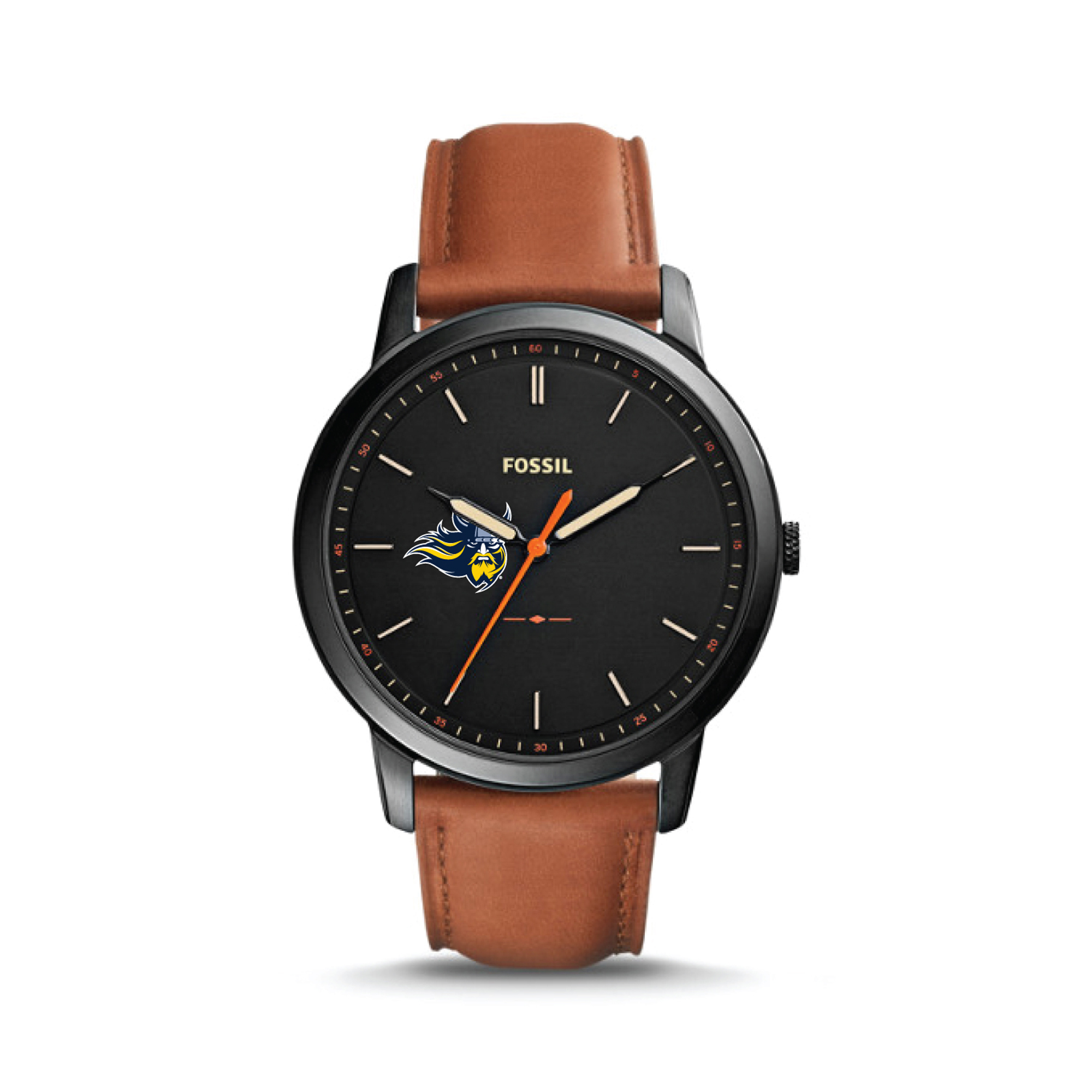 Fossil Augustana Vikings The Minimalist Slim Light Brown Leather Watch