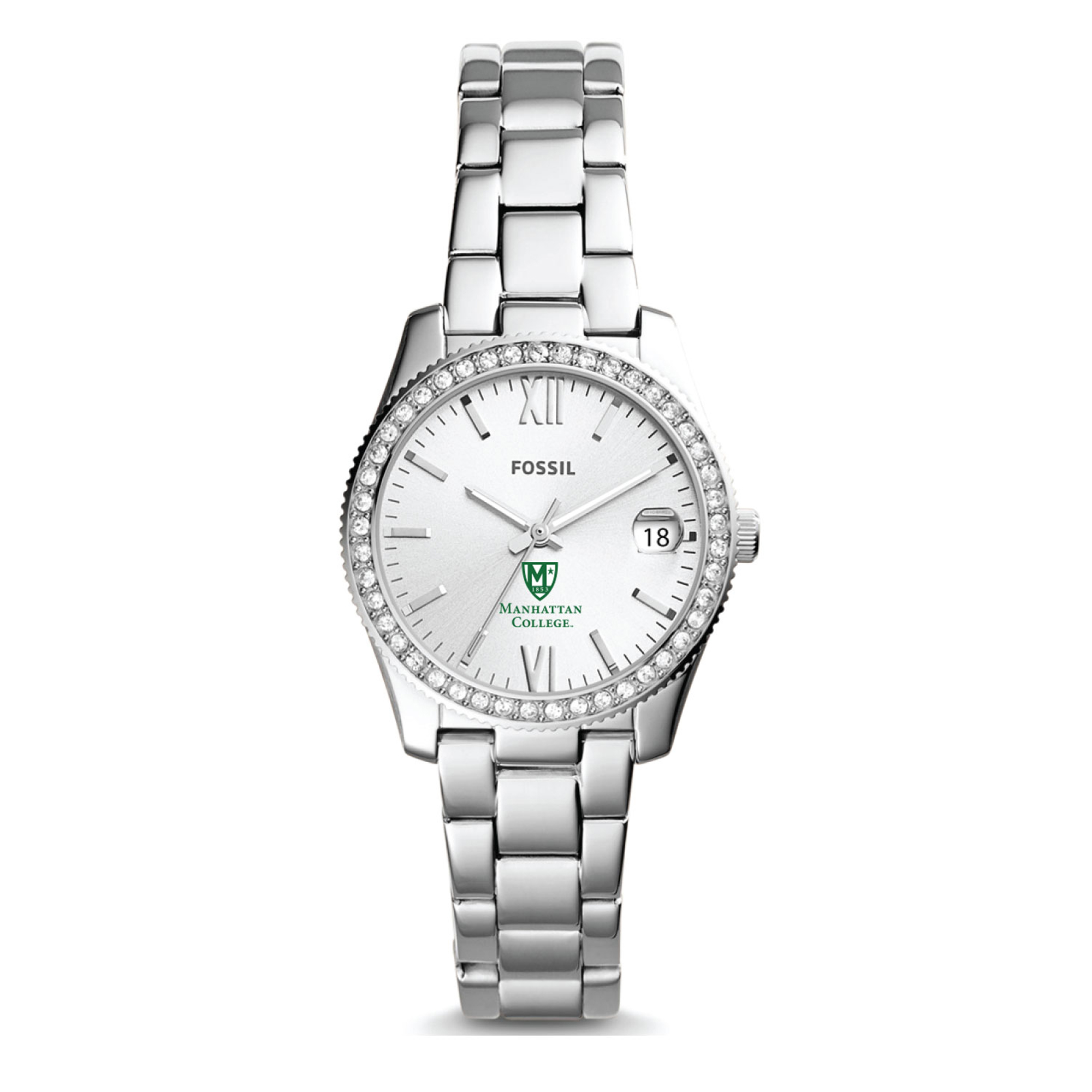 Women's Fossil Silver Manhattan Jaspers Scarlette Mini Three-Hand Date Watch