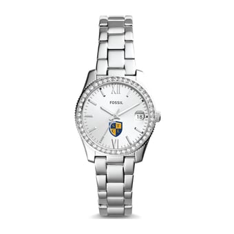 Women's Fossil Silver South Texas College of Law Scarlette Mini Three-Hand Date Watch
